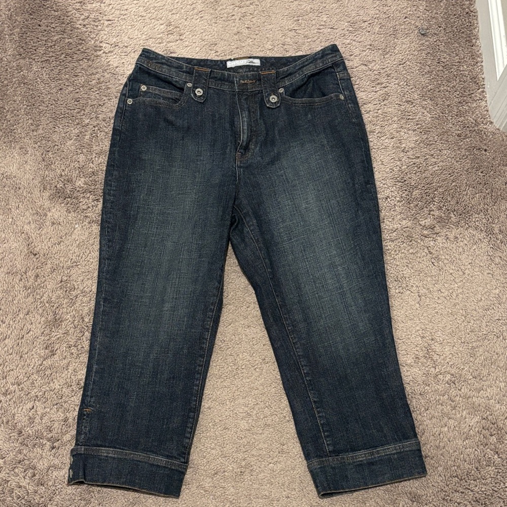 Chico's Dark Blue Cropped Slim Jeans